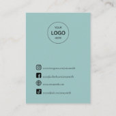 Carte De Visite Boho Aquarelle Océan Écran à oreilles (Dos)