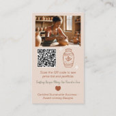 Carte De Visite Boho Artisan Pottery Maker Crafts photo code qr (Dos)