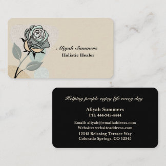 Carte De Visite Boho Artistic Rose Meditative Business Card