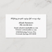 Carte De Visite Boho Artistic Rose Meditative Business Card (Dos)