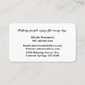 Carte De Visite Boho Artistic Rose Meditative Business Card (Dos)