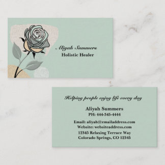 Carte De Visite Boho Artistic Rose Meditative Business Card