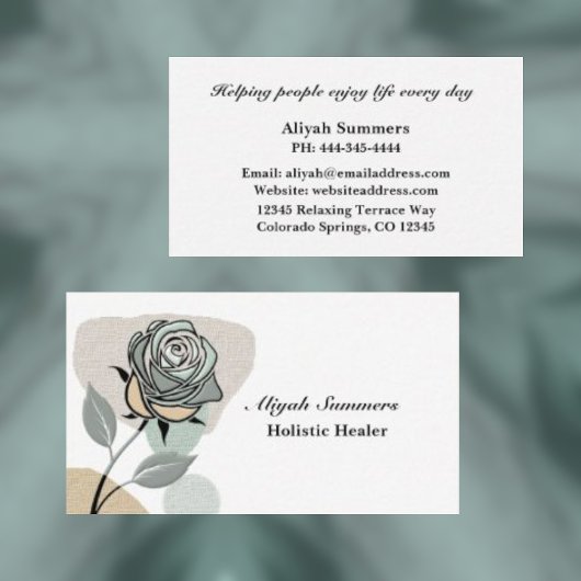 Carte De Visite Boho Artistic Rose Meditative Business Card