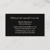 Carte De Visite Boho Artistic Rose Meditative Business Card (Dos)