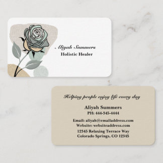 Carte De Visite Boho Artistic Rose Meditative Business Card