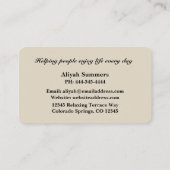 Carte De Visite Boho Artistic Rose Meditative Business Card (Dos)