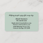 Carte De Visite Boho Artistic Rose Meditative Business Card (Dos)