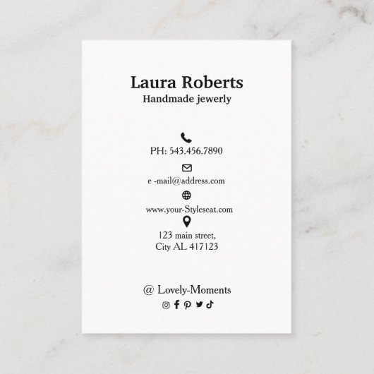 Carte De Visite Boho Automne Citrouille Écouter (Dos)