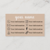 Carte De Visite Boho Beach pour Cristal (Dos)