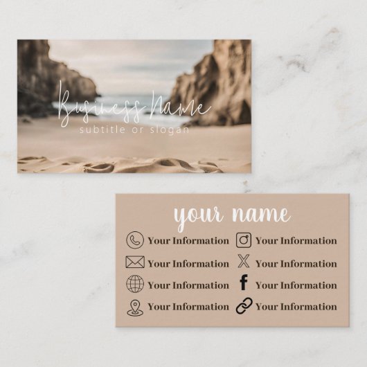 Carte De Visite Boho Beach pour Cristal (Devant / Derrière)