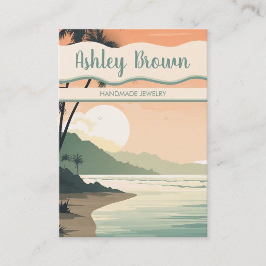 Carte De Visite Boho Beach Terracotta Écouter Bijoux Afficher Chic (Devant)