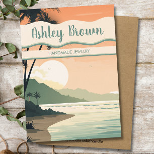 Carte De Visite Boho Beach Terracotta Écouter Bijoux Afficher Chic