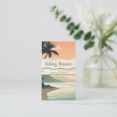 Carte De Visite Boho Beach Terracotta Écouter Bijoux Illustration (Debout devant)