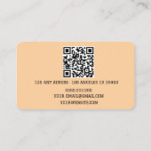 Carte De Visite Boho Beige Calligraphie Script code QR (Dos)