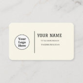 Carte De Visite Boho Beige Calligraphie Script code QR (Devant)