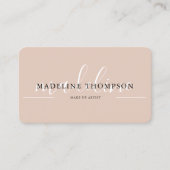 Carte De Visite Boho Beige Calligraphie Script code QR (Devant)