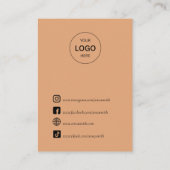 Carte De Visite Boho Beige Terre Écran Moderne Écran d'oreille (Dos)