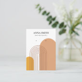 Carte De Visite Boho Beige Terre Écran Moderne Écran d'oreille (Debout devant)