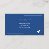 Carte De Visite Boho bleu script ordre merci (Dos)