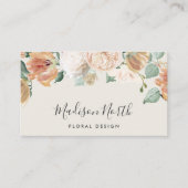 Carte De Visite Boho Blooms Aquarelle Florale Script de calligraph (Devant)