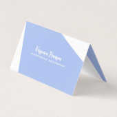 Carte De Visite Boho Blue Floral Seamstress machine à coudre plié (Dos)