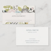 Carte De Visite Boho Blush Blue Green Floral Rappel de rendez-vous (Devant / Derrière)