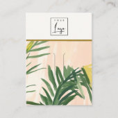 Carte De Visite Boho Blush Green Tropical Palm Feuille Hairpin Log (Devant)