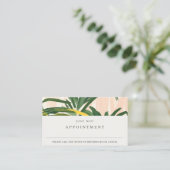 Carte De Visite Boho Blush Green Tropical Palm Feuilles Rendez-vou (Debout devant)