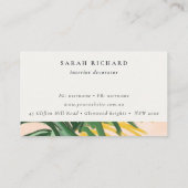 Carte De Visite Boho Blush Green Tropical Palm Feuilles Rendez-vou (Dos)