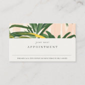 Carte De Visite Boho Blush Green Tropical Palm Feuilles Rendez-vou (Devant)