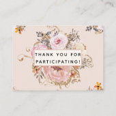 Carte De Visite BOHO Blush Peach Floral Baby showers Livres (Dos)