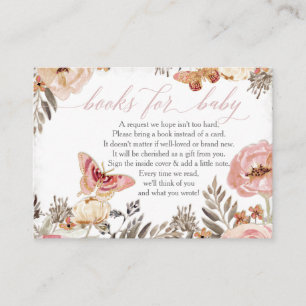 Carte De Visite Boho Blush Rose Books pour boîtier Baby shower