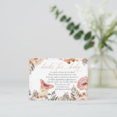 Carte De Visite Boho Blush Rose Books pour boîtier Baby shower (Debout devant)