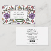 Carte De Visite Boho Botanique Fleur de Fleuriste (Devant / Derrière)