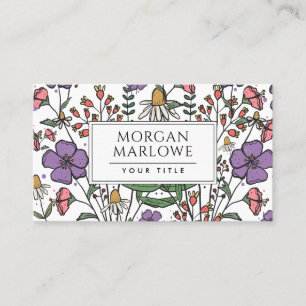 Carte De Visite Boho Botanique Fleur de Fleuriste