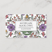 Carte De Visite Boho Botanique Fleur sauvage Floral Gardener (Devant)