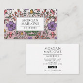 Carte De Visite Boho Botanique Fleur sauvage Floral Gardener (Devant / Derrière)