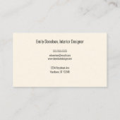 Carte De Visite Boho Bouquet Design d'intérieur fleuriste (Dos)