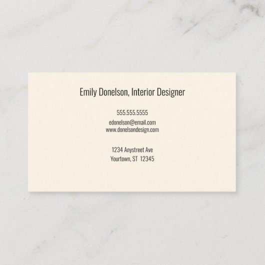 Carte De Visite Boho Bouquet Design d'intérieur fleuriste (Dos)