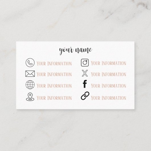 Carte de visite Boho Camera & Fleurs (Dos)