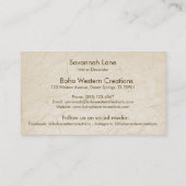 Carte De Visite Boho Chic Aquarelle Florale Vache Crâne (Dos)