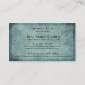 Carte De Visite Boho Chic Aquarelle Florale Vache Crâne (Dos)