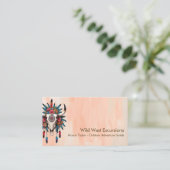 Carte De Visite Boho Chic Aquarelle Tribal Floral Vache Crâne (Debout devant)