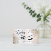 Carte De Visite Boho chic élégant aquarelle floral lashes (Debout devant)