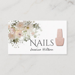 Carte De Visite Boho chic élégant couleur rose douce aquarelle clo