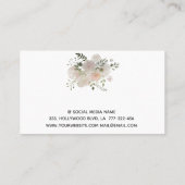 Carte De Visite Boho chic élégant rose douce aquarelle floral (Dos)