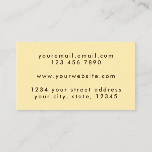 Carte De Visite Boho Chic Golden Yellow Grunge Abstract Art (Dos)