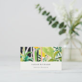 Carte De Visite Boho Chic Green Tropical Leafy Foliage Botanical (Debout devant)