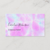 Carte De Visite Boho Chic Lilac Pink Aqua Joli consultant en marbr (Devant)