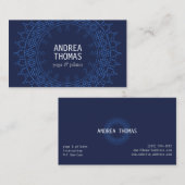 Carte De Visite Boho Chic Mandala bleu/bleu (Devant / Derrière)